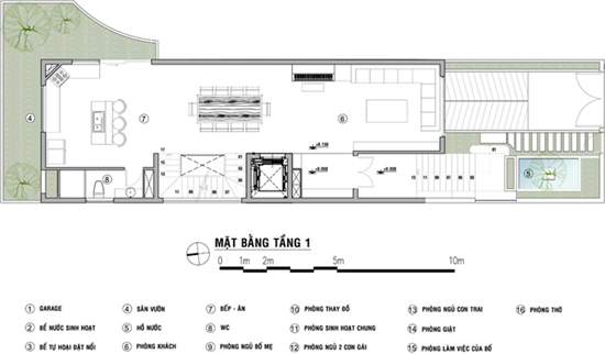 Mẫu thiết kế xây nhà 50m2 rẻ có thang máy với kiến trúc hiện đại